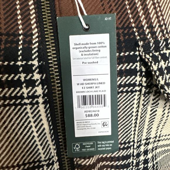 Alpine Design Shirt Jacket Shacket Women's Size Large Sherpa Lined Full Zip NEW - Picture 4 of 13